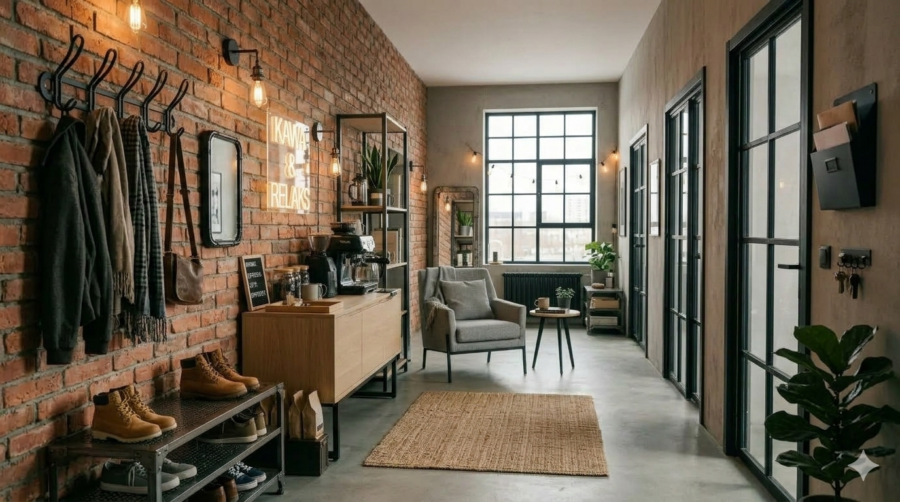 Industrialny korytarz w domu loft – jak urządzić funkcjonalną przestrzeń w stylu loft?